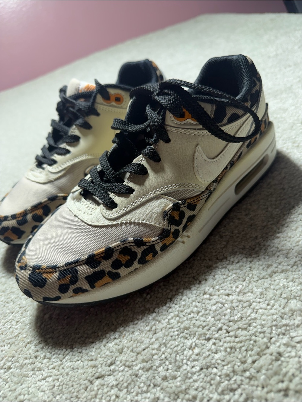 Nike Air Max 1 Premium Leopard Sz 5.5Y W BV1977-200 Pre Owned